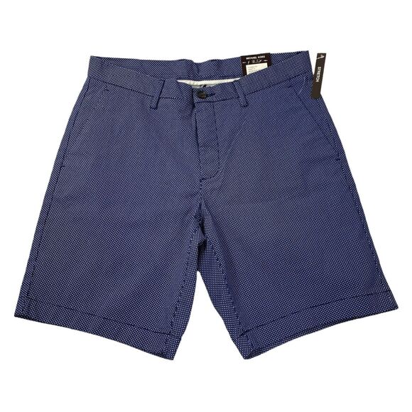 MICHAEL KORS Classic Fit Retro Dots Chino Shorts Men Size 31 Midnight Blue NWT - Picture 1 of 11